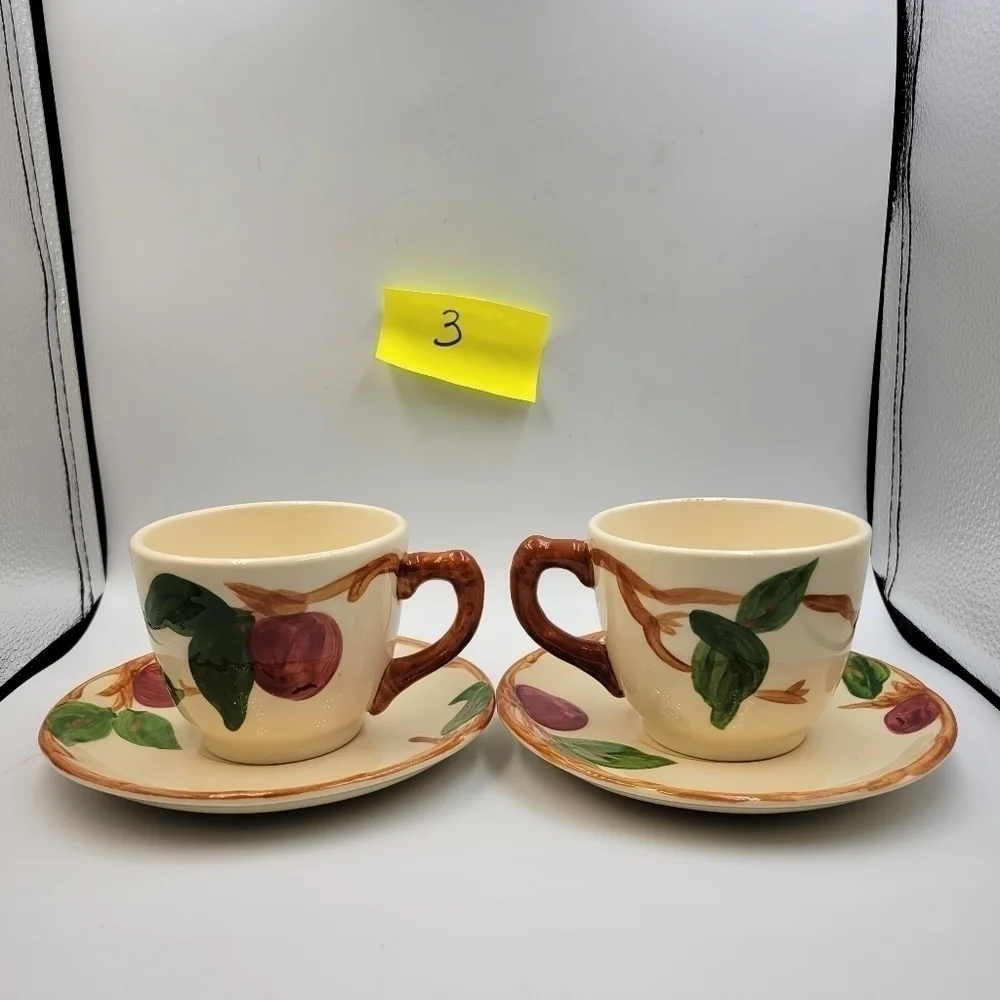 Vintage Franciscan Apple Set of 2 Cups & 2 Saucers